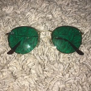 Round green glasses